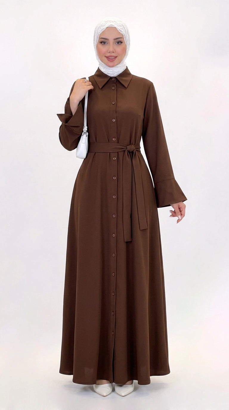 فستان أناقة الخصر — تصميم كلاسيكي بلمسة عصرية 👗✨